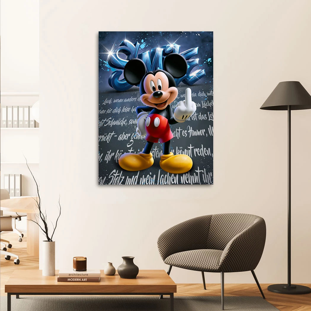 Micky Lacht Alu Dibond Wandbild