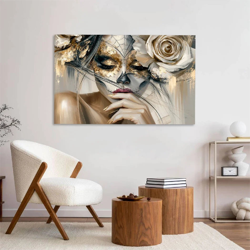 La Catrina Golden Silence Acrylglasbild