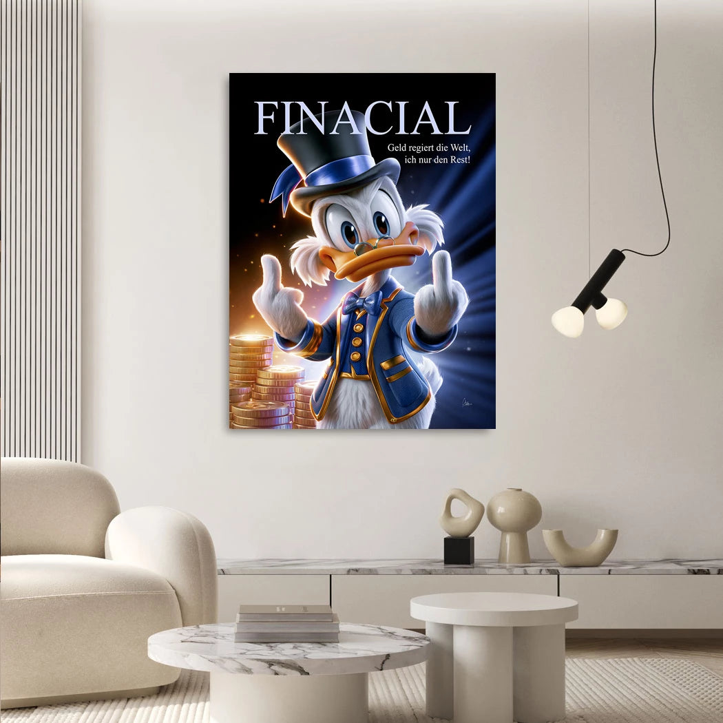 Financial Dagobert Duck Acrylglasbild