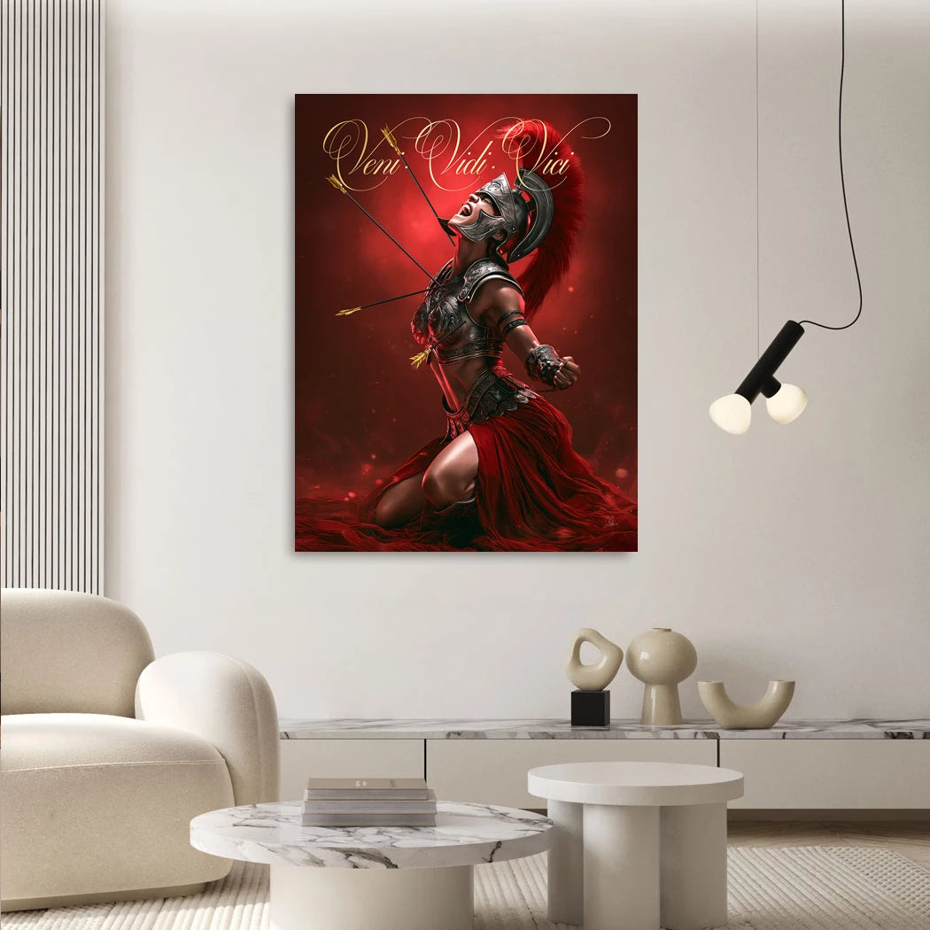 Veni Vidi Vici Gladiatorin Leinwand Bild