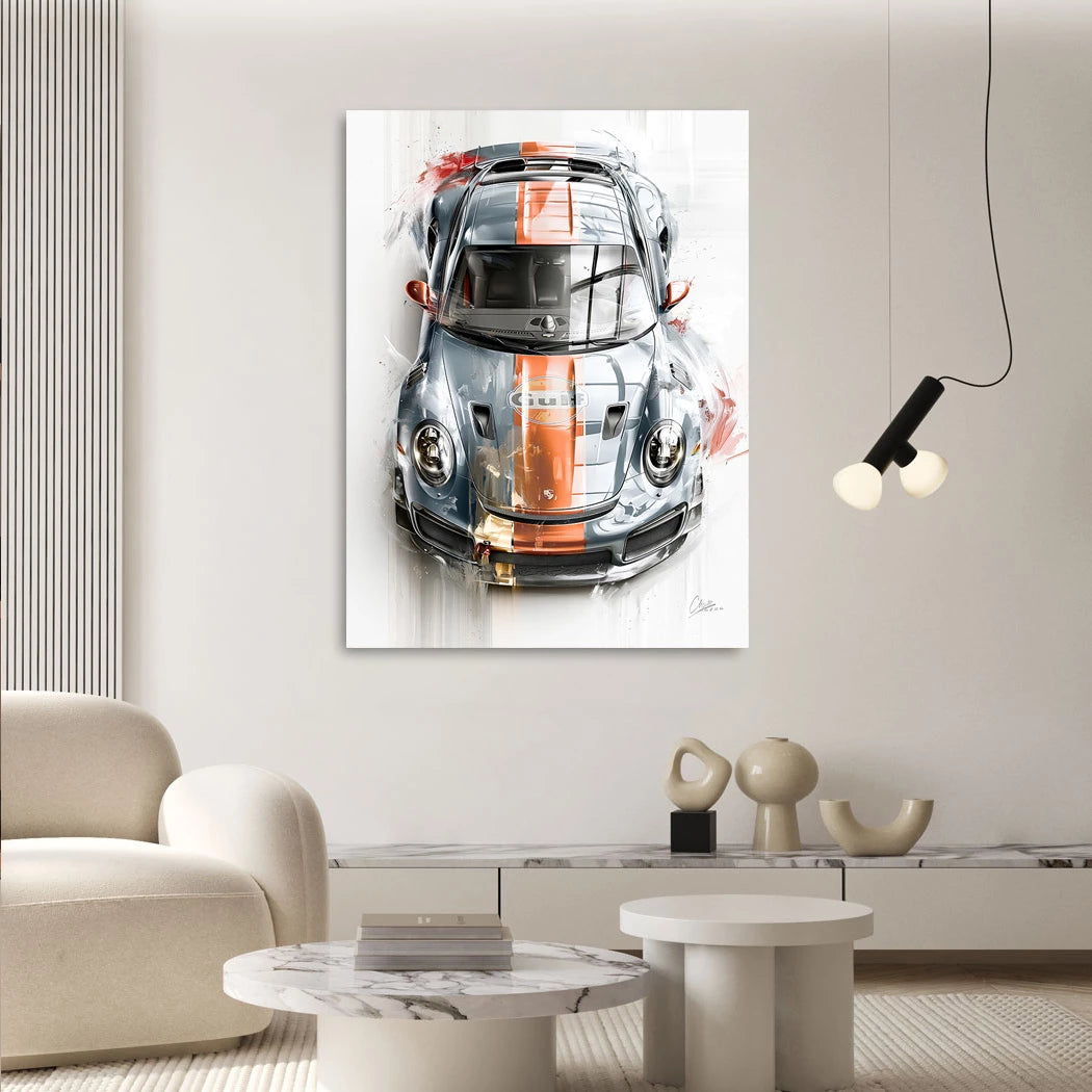 Gulf Porsche 911 Acrylglasbild