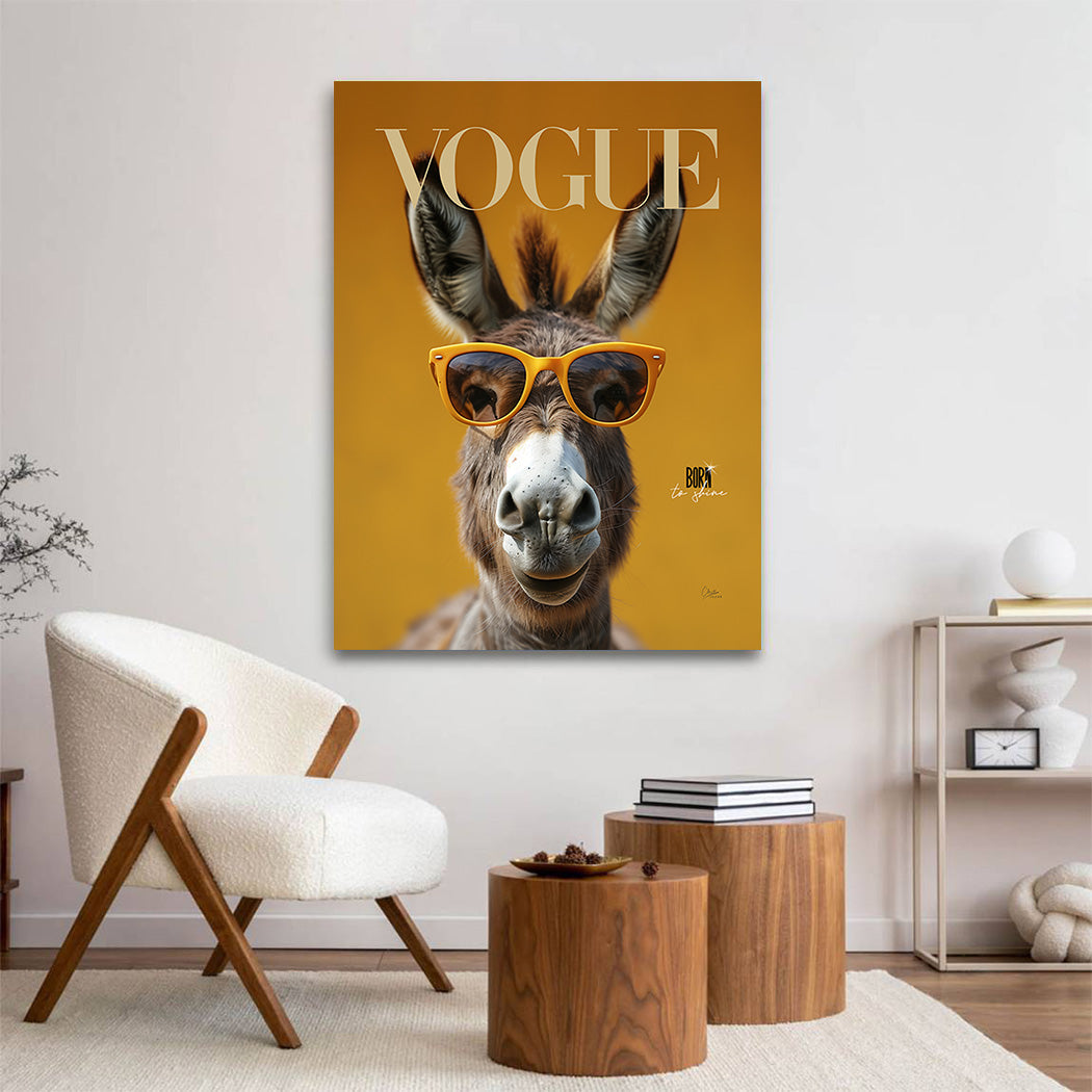 Esel Vogue Acrylglasbild