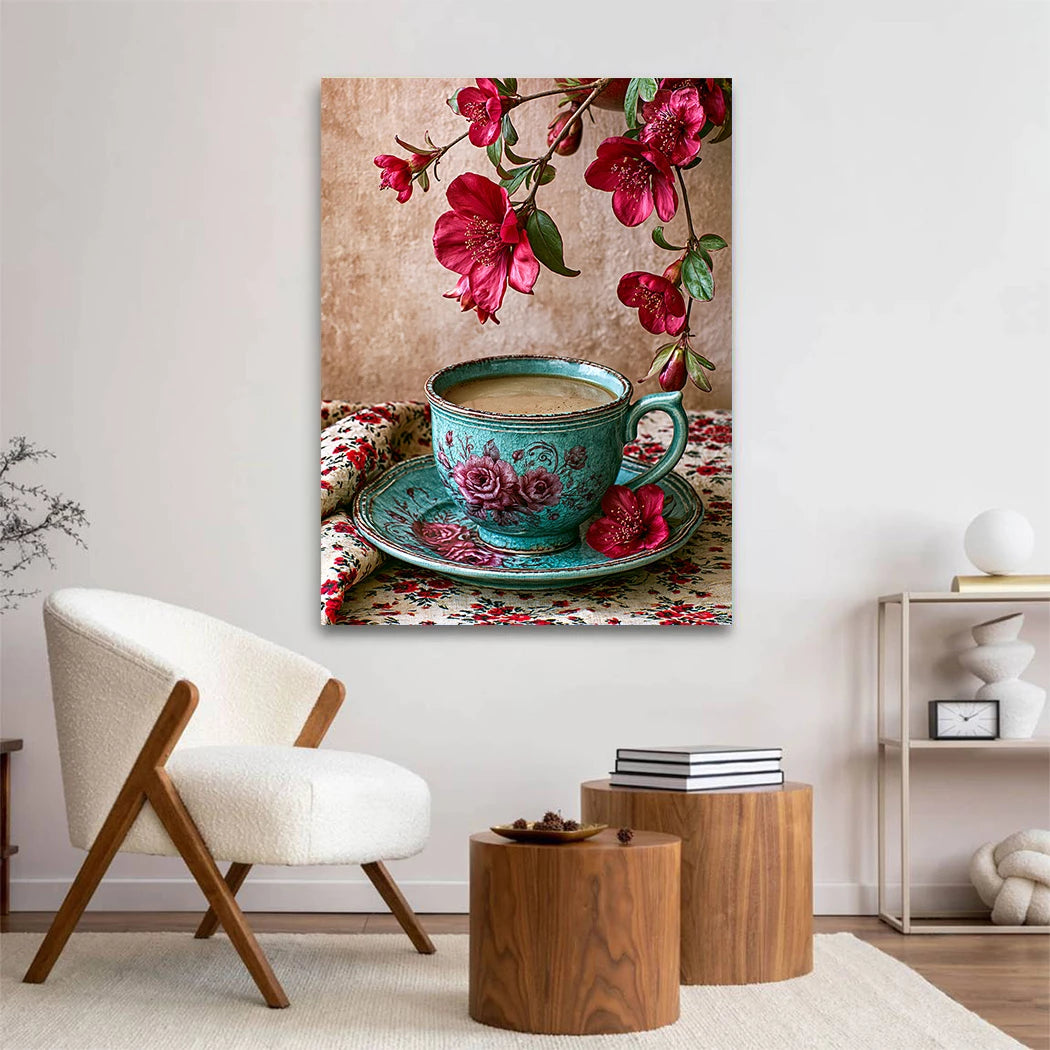 Blütenkaffee Harmonie Acrylglasbild