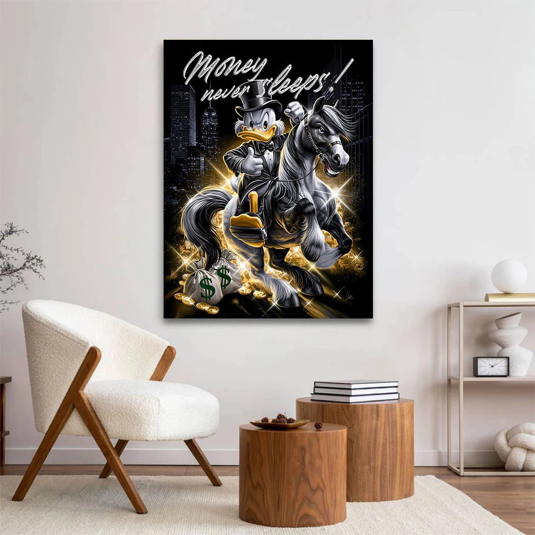 Dagobert Money Rider Acrylglasbild