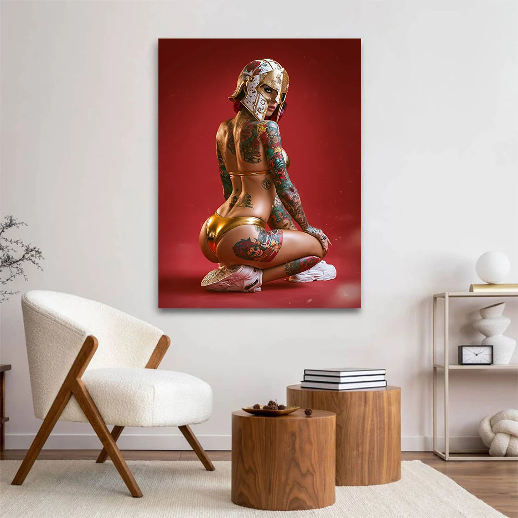 Goldene Amazone Acrylglasbild