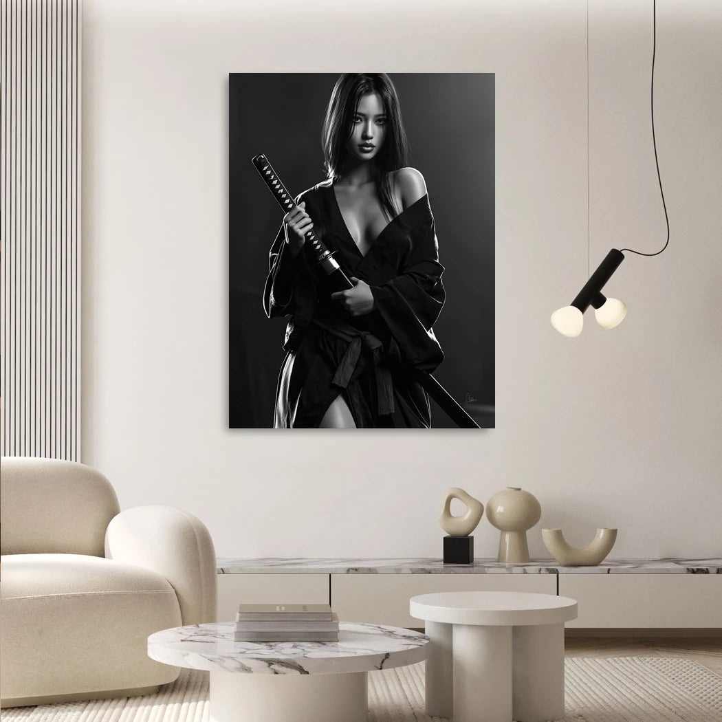 Katana Goddess Aluminiumbild gebürstet