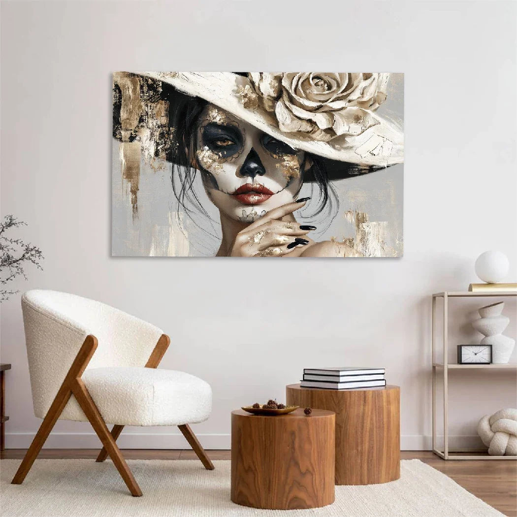 La Catrina Golden Rose Acrylglasbild