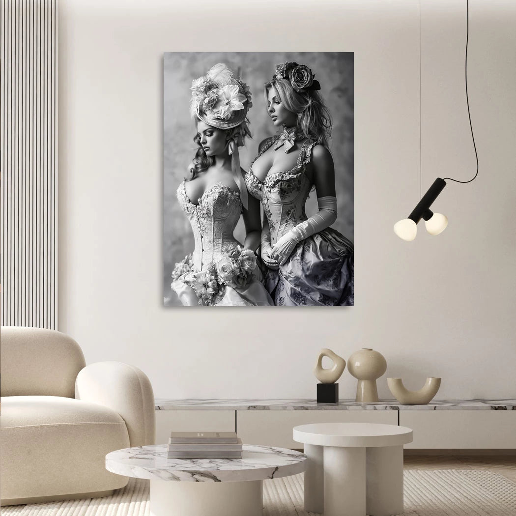 Barock Damen Alu Dibond Wandbild