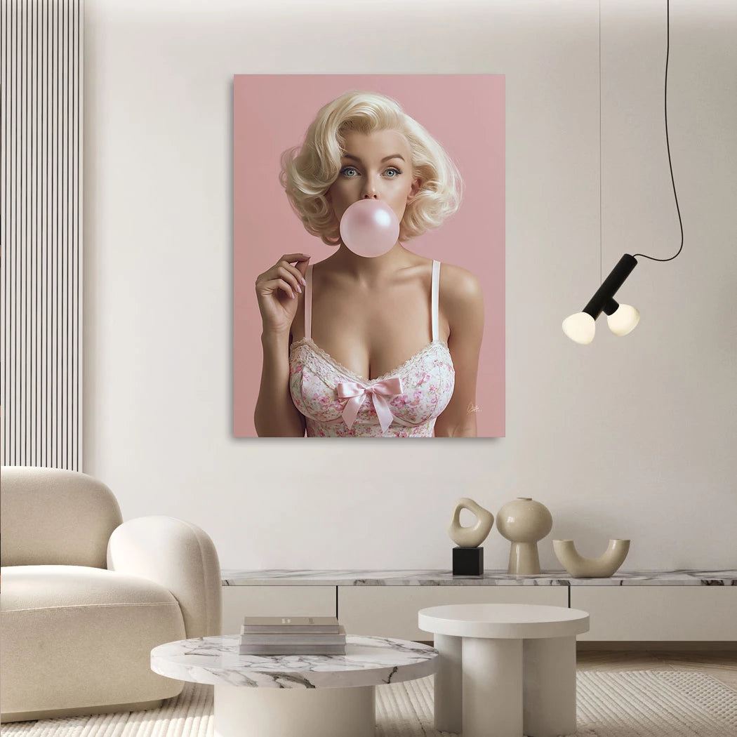 Marilyn Bubblegum Leinwand Bild