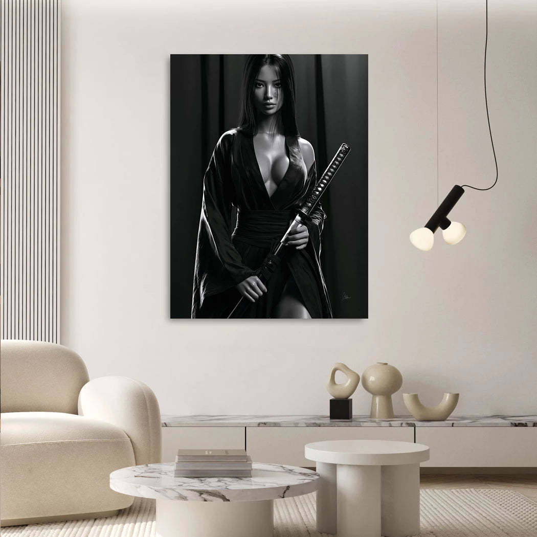 Samurai Lady Alu Dibond Wandbild