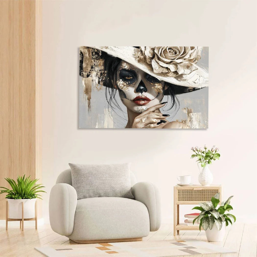 La Catrina Golden Rose AluDibond Wandbild