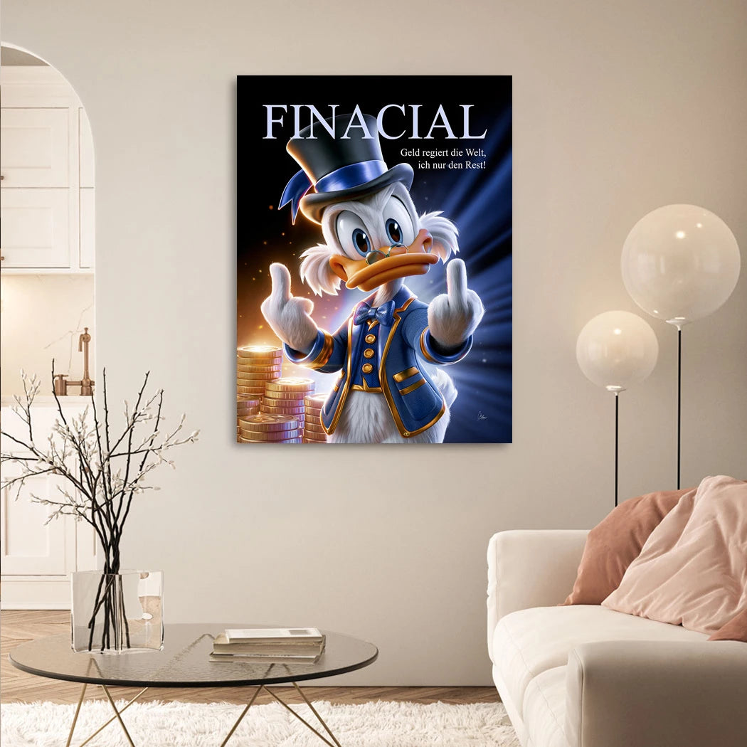 Financial Dagobert Duck Acrylglasbild
