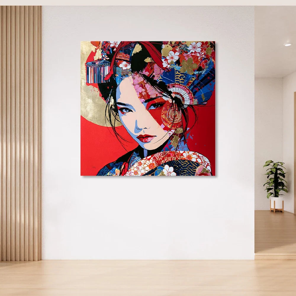 Geisha Rouge Aluminiumbild gebürstet