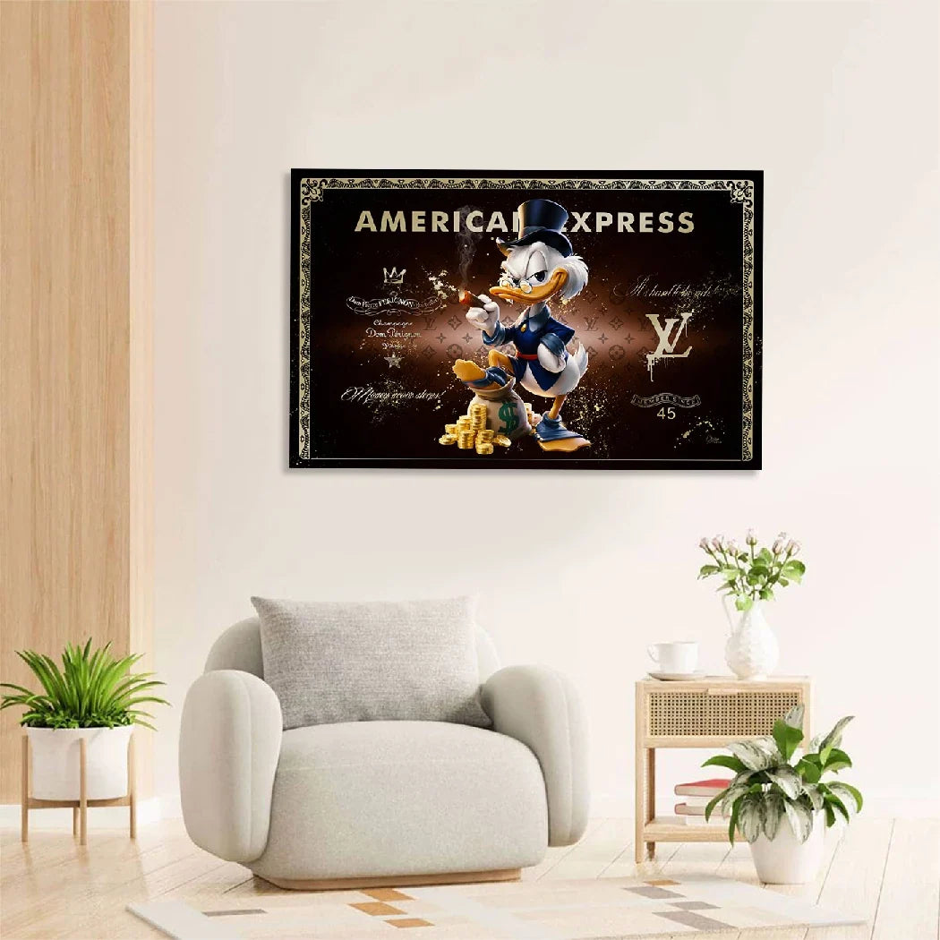 Dagobert Duck Money Power AluDibond Wandbild