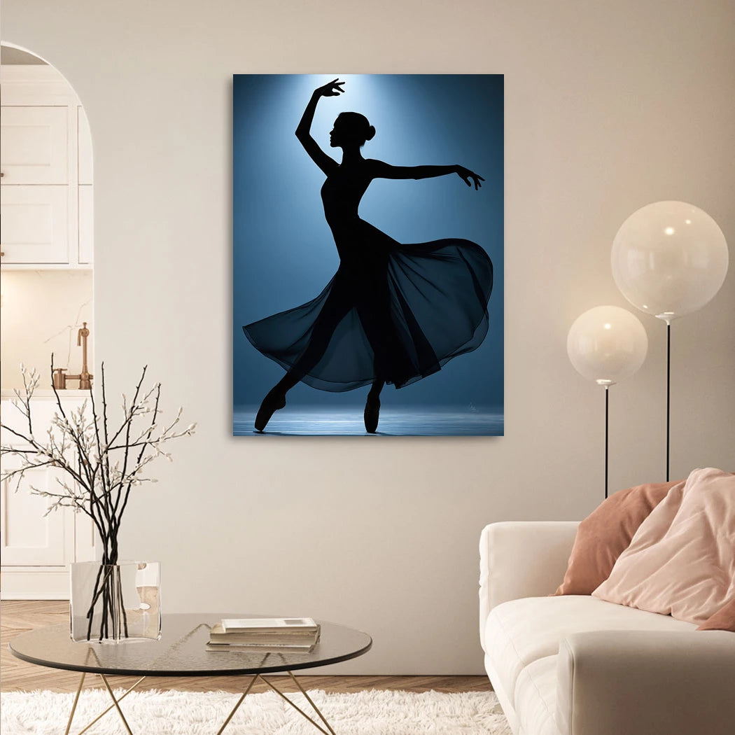 Ballerina Lichttanz Alu Dibond Wandbild