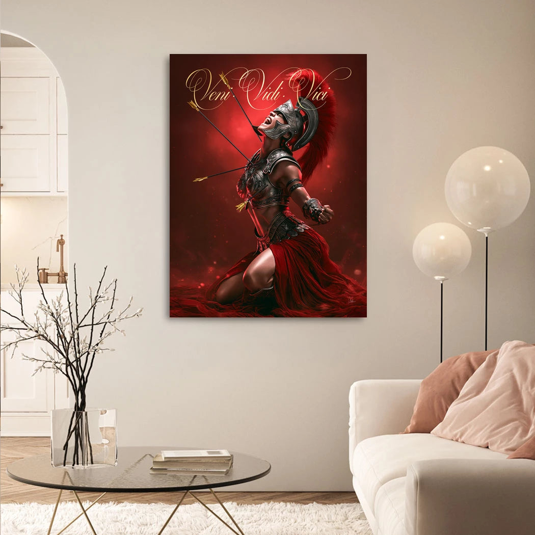 Veni Vidi Vici Gladiatorin Alu Dibond Wandbild