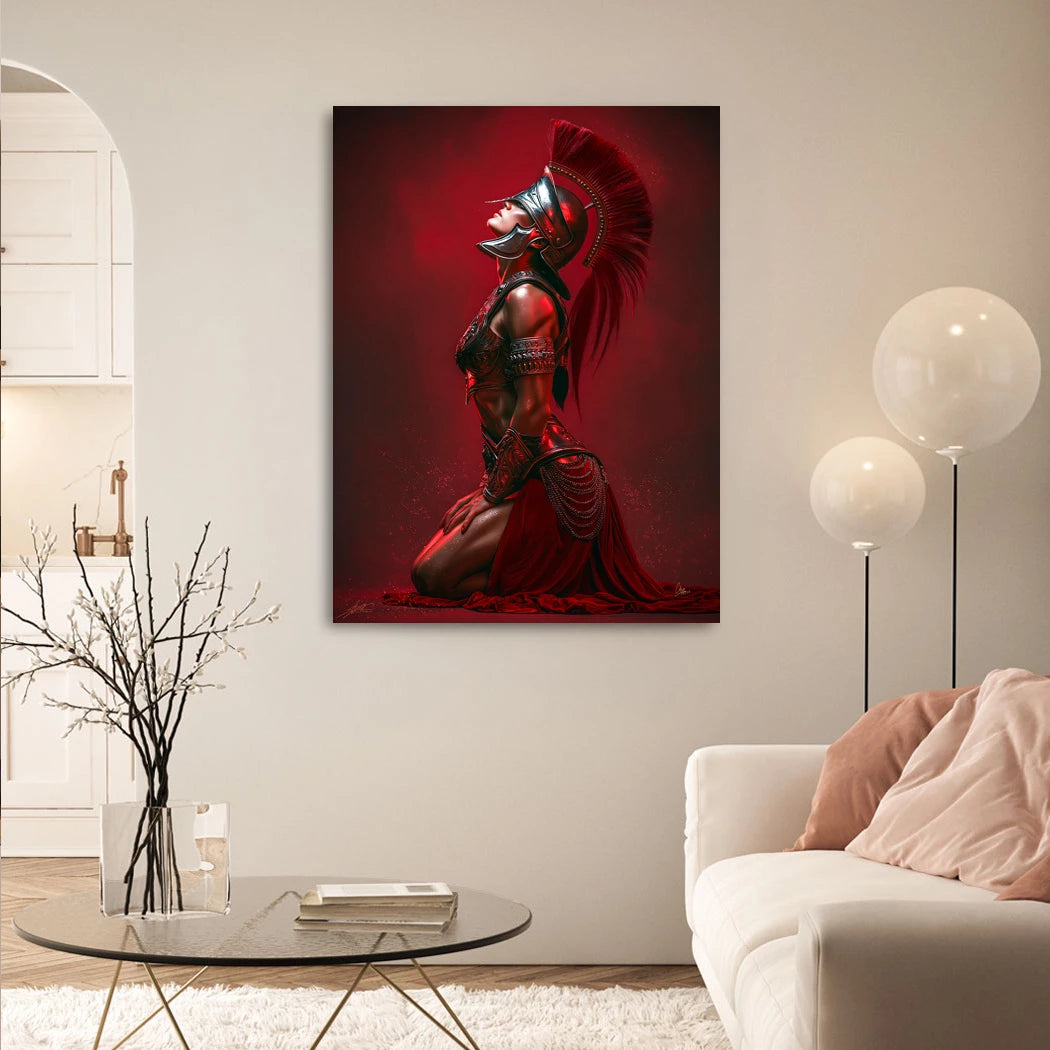 Rote Kriegerin Leinwand Bild