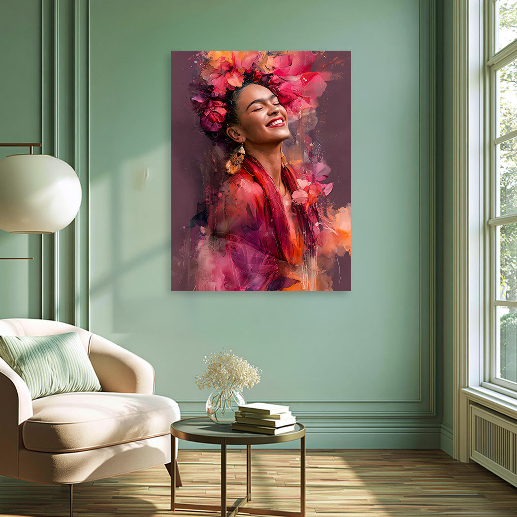 Frida Kahlo Blütenzauber Alu Dibond Wandbild