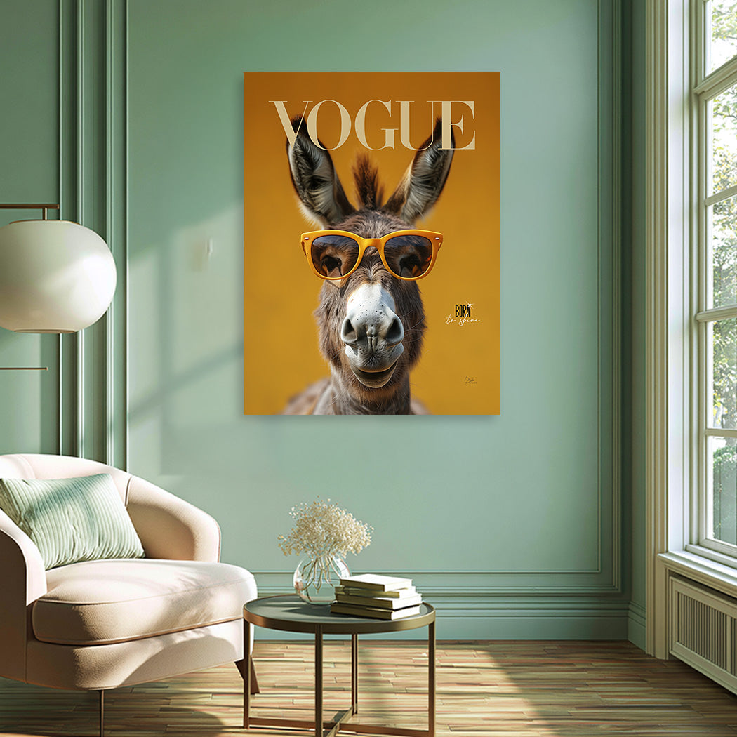 Esel Vogue Alu Dibond Wandbild