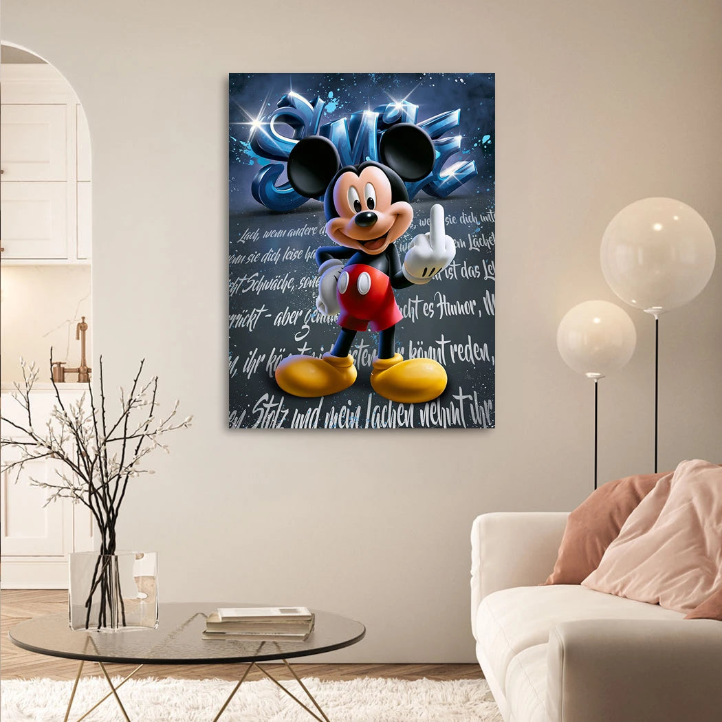 Micky Lacht Alu Dibond Wandbild