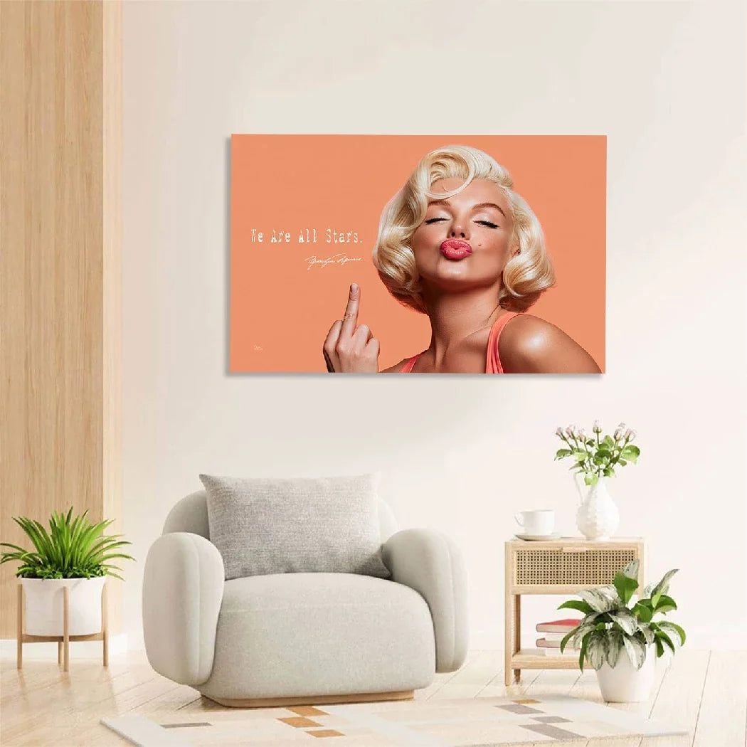 Marilyn Monroe Star Kiss AluDibond Wandbild