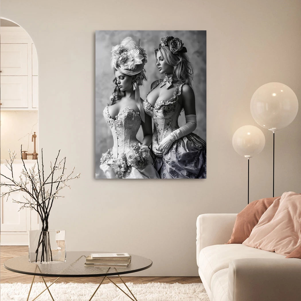 Barock Damen Alu Dibond Wandbild