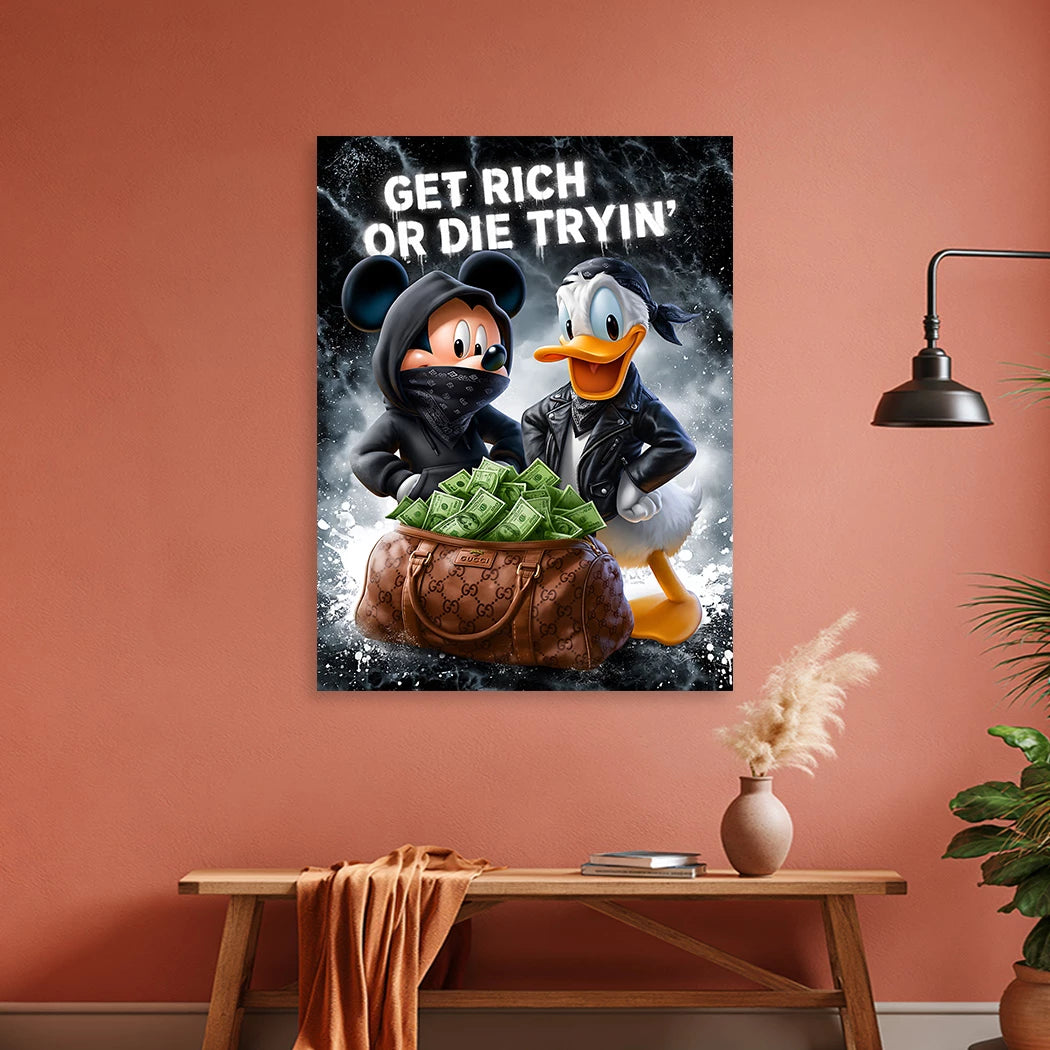 Micky Donald Gang Alu Dibond Wandbild