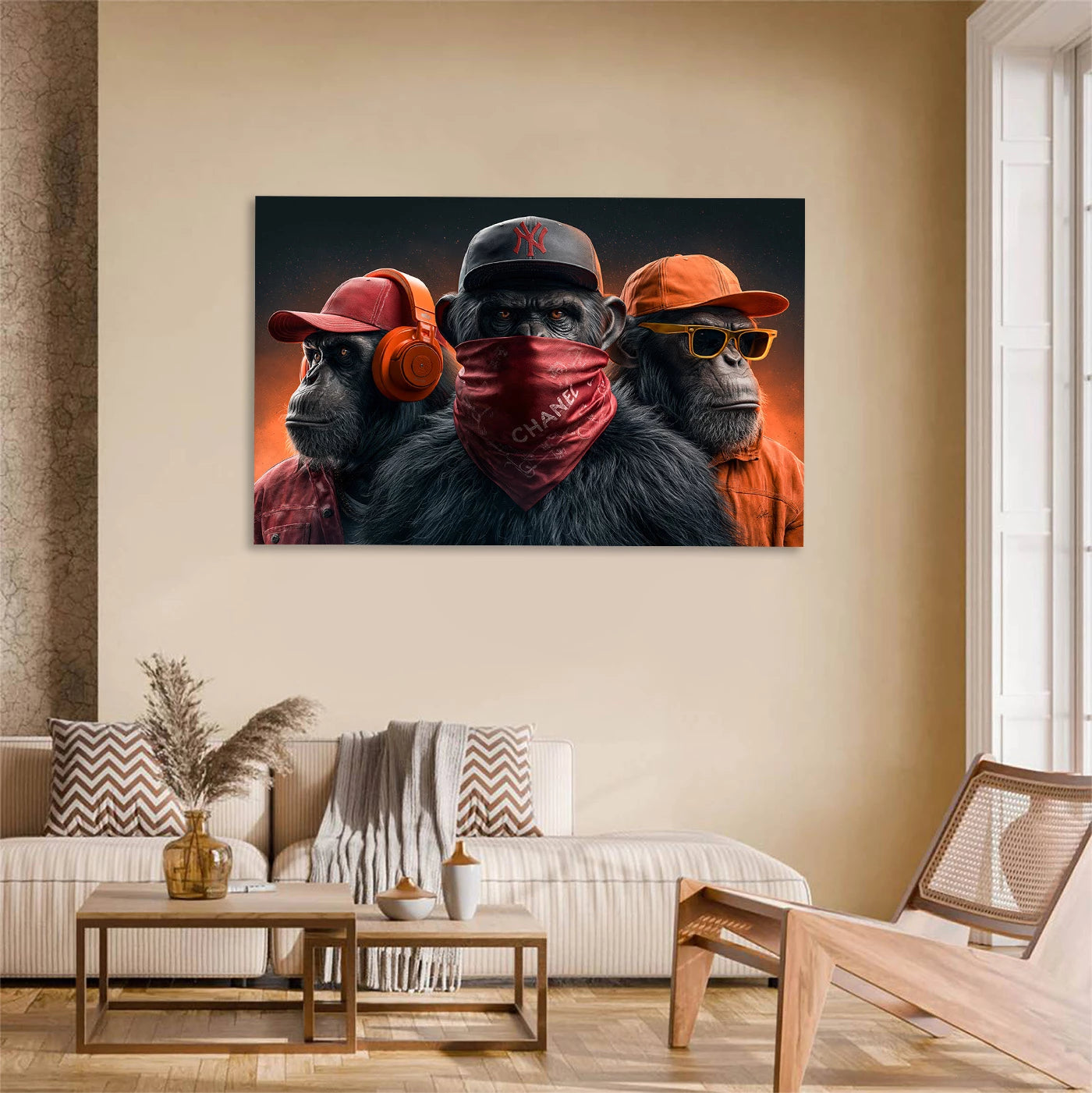 Die drei Affen AluDibond Wandbild