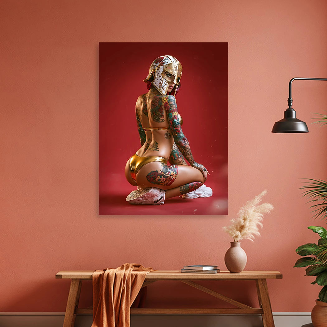 Goldene Amazone Alu Dibond Wandbild