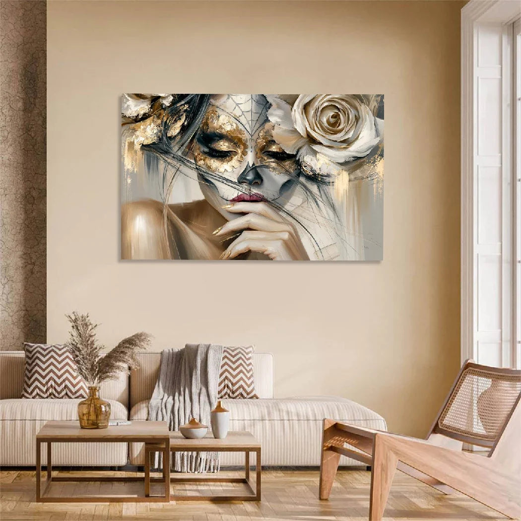 La Catrina Golden Silence AluDibond Wandbild