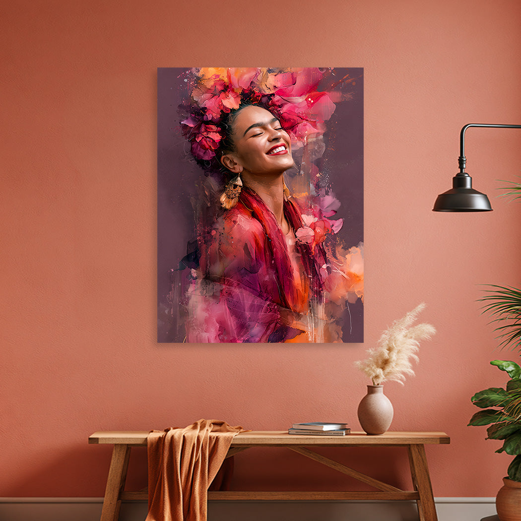 Frida Kahlo Blütenzauber Alu Dibond Wandbild