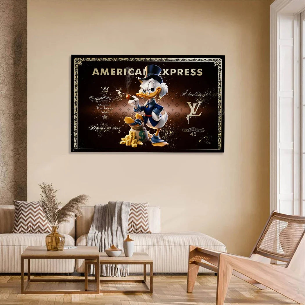 Dagobert Duck Money Power AluDibond Wandbild