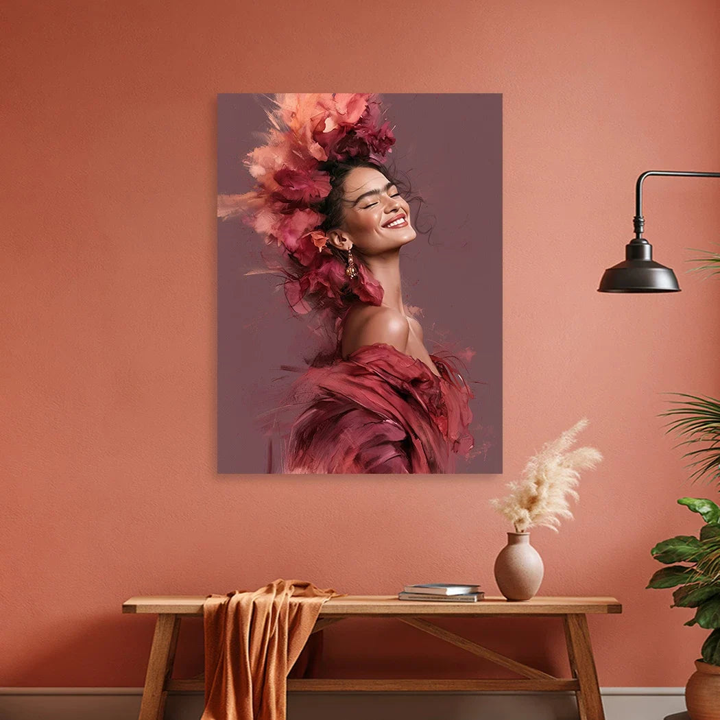 Frida Kahlo Rosenrausch Alu Dibond Wandbild