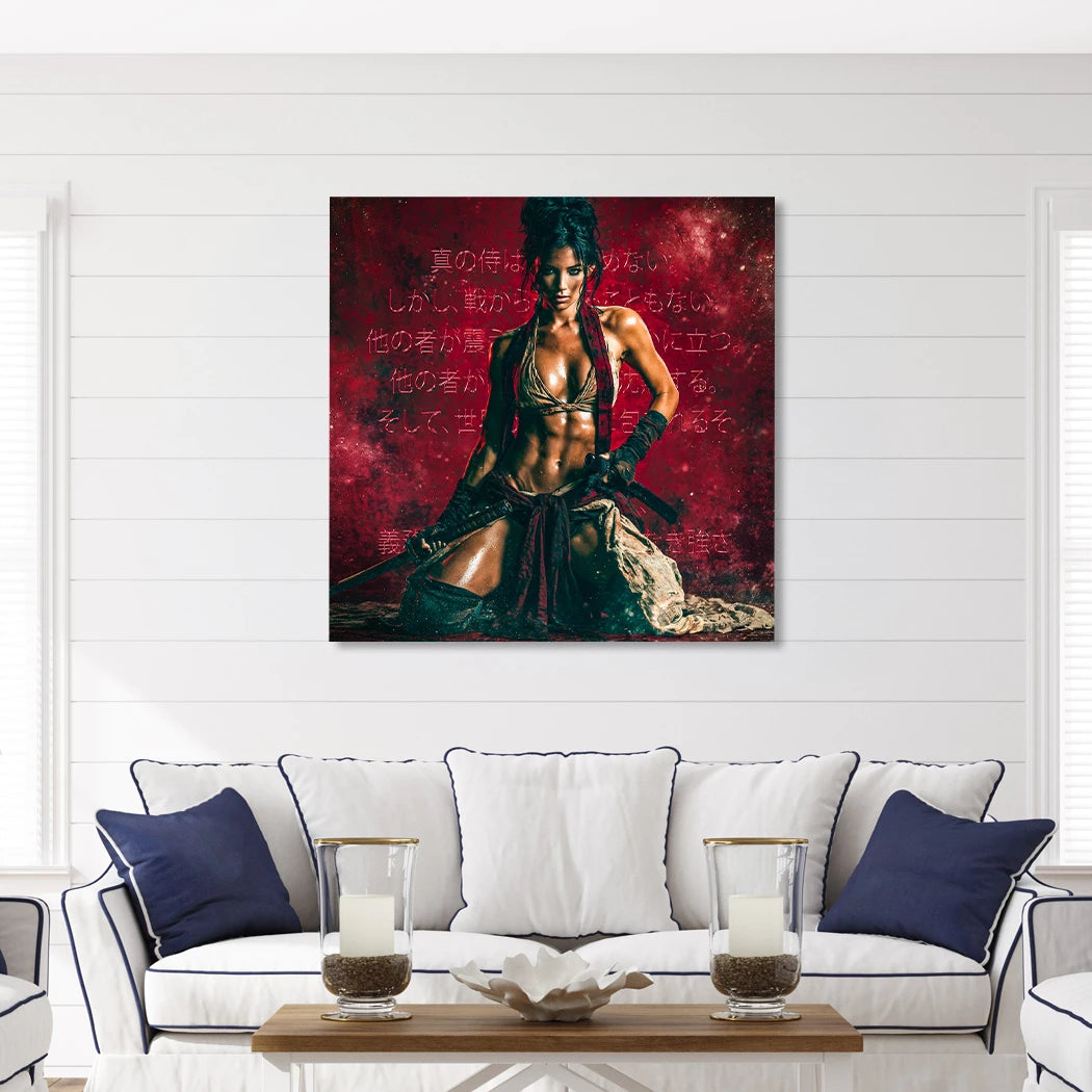 Rote Ronin Alu Dibond Wandbild