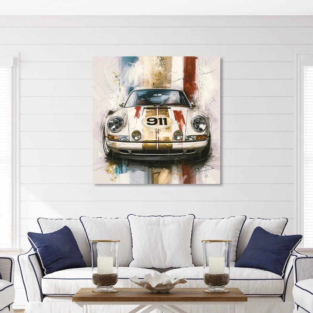 Porsche 911 Racing Alu Dibond Wandbild