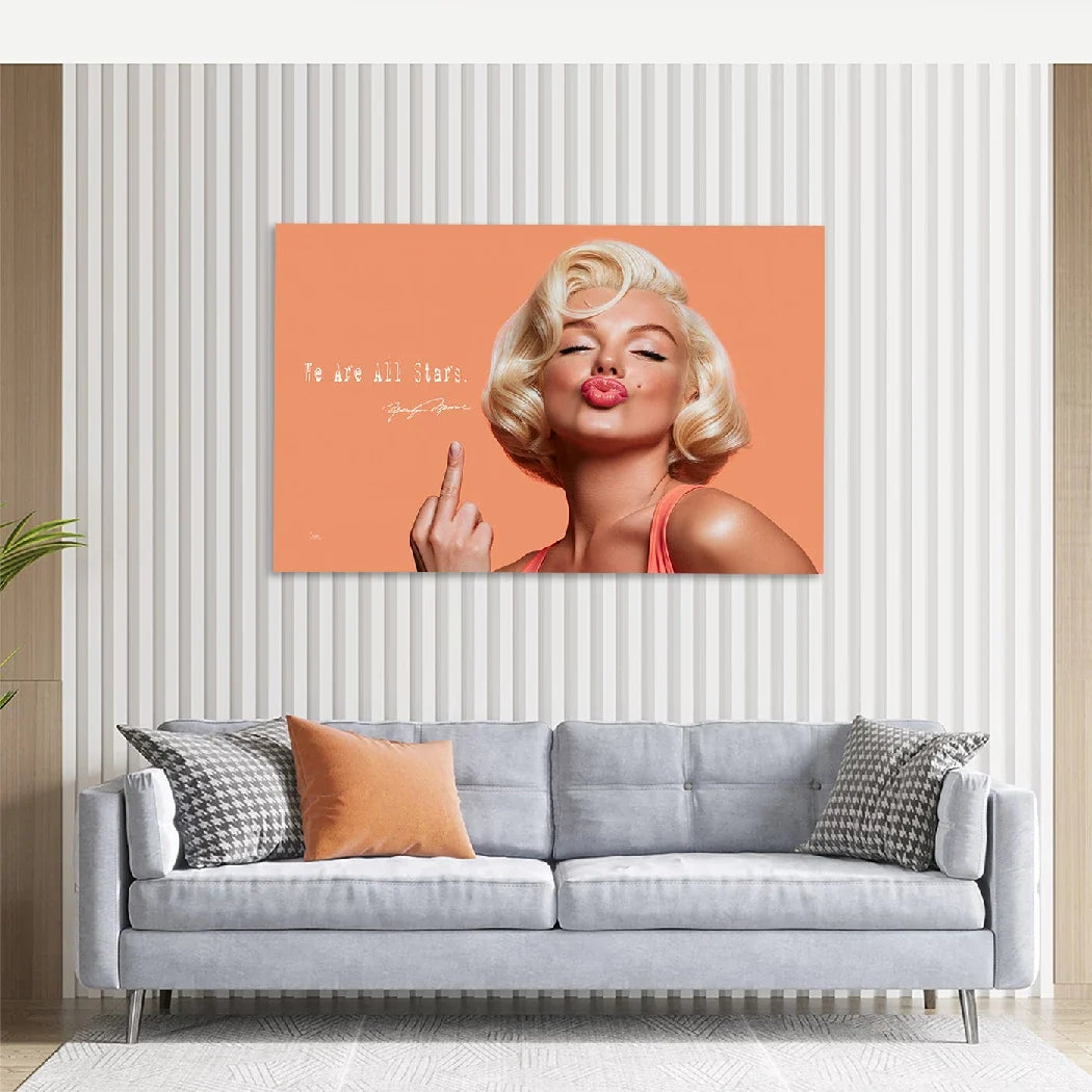 Marilyn Monroe Star Kiss AluDibond Wandbild