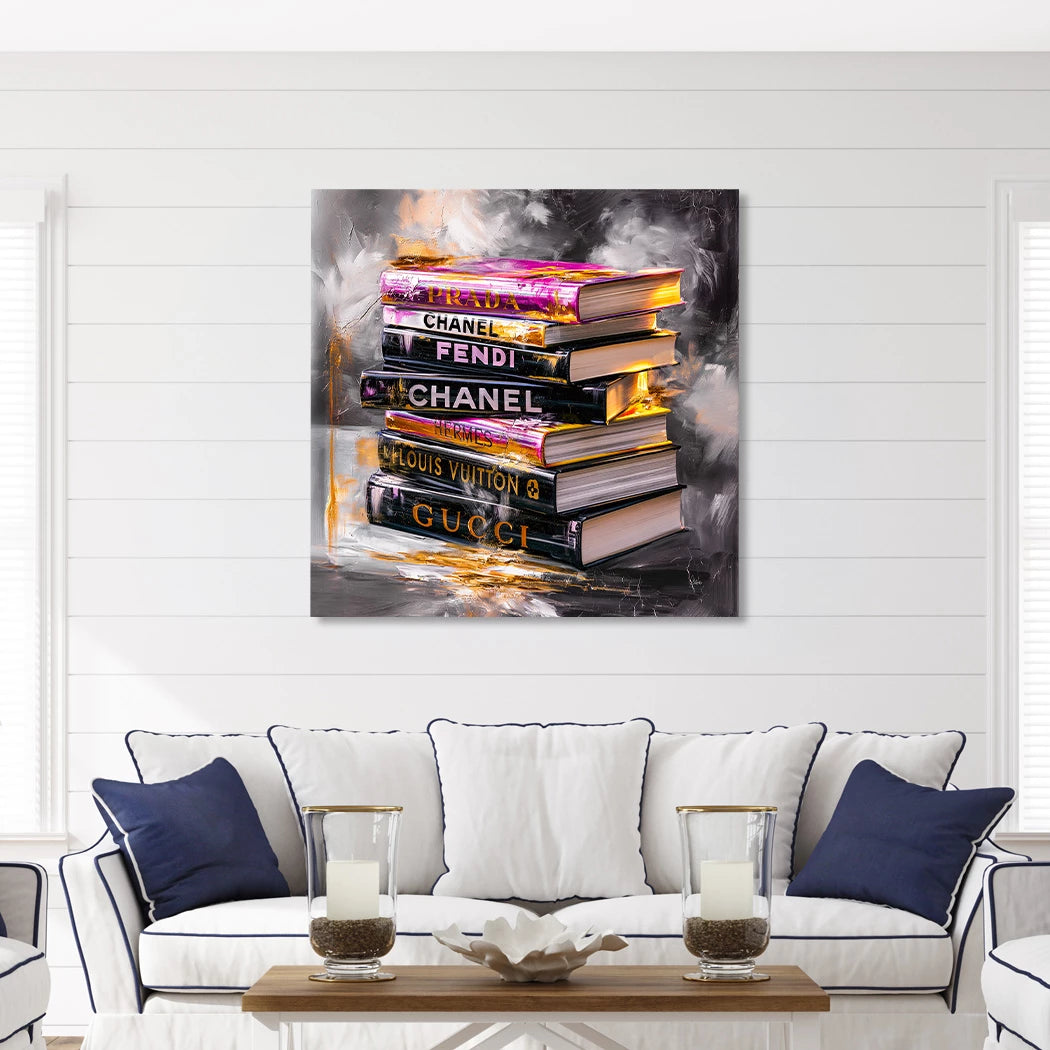 Fashion Bücher Alu Dibond Wandbild