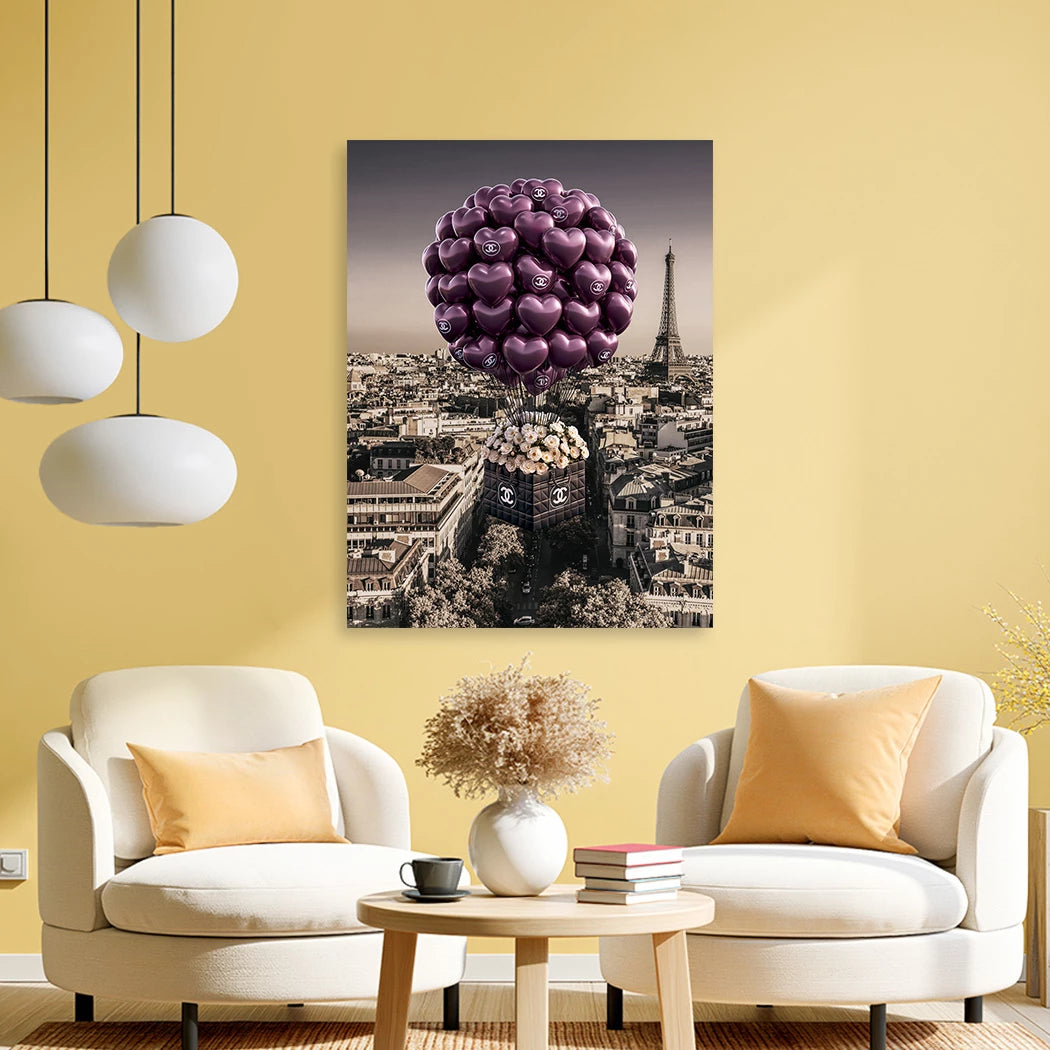 Chanel Ballons Alu Dibond Wandbild