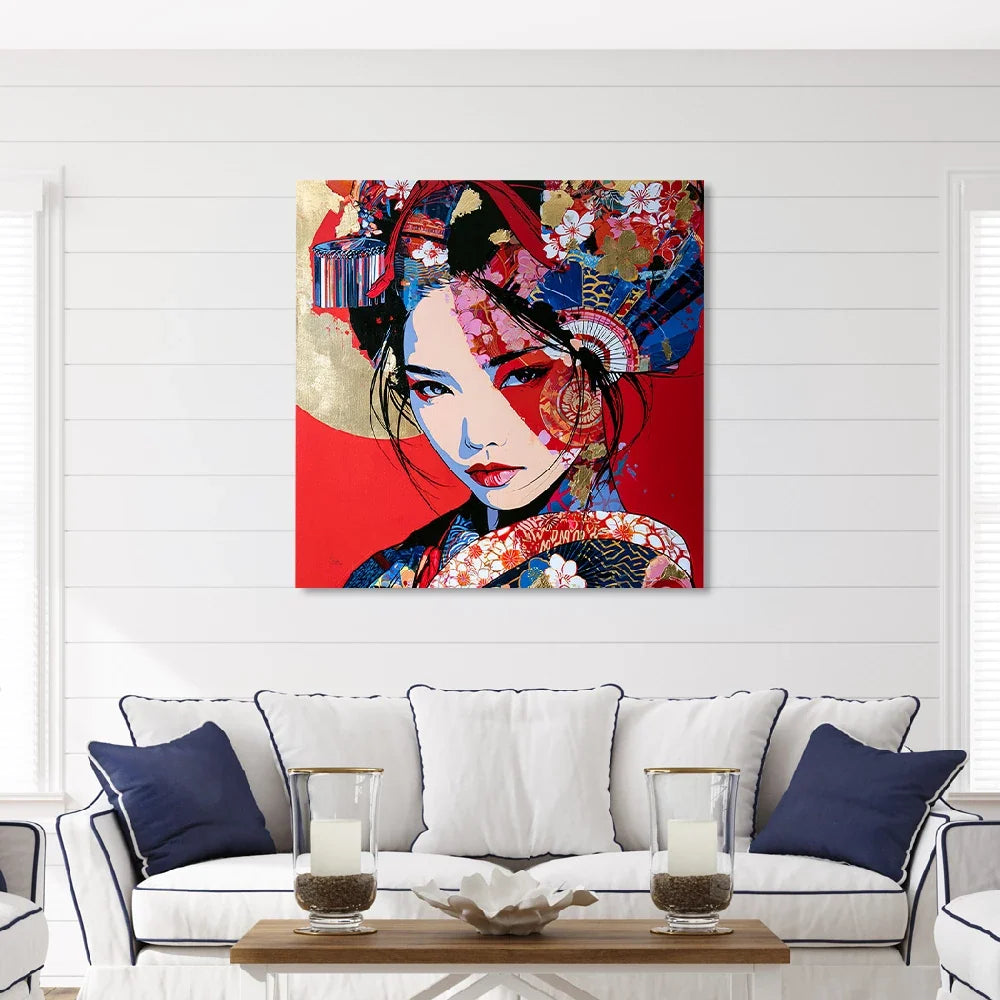 Geisha Rouge Leinwand Bild
