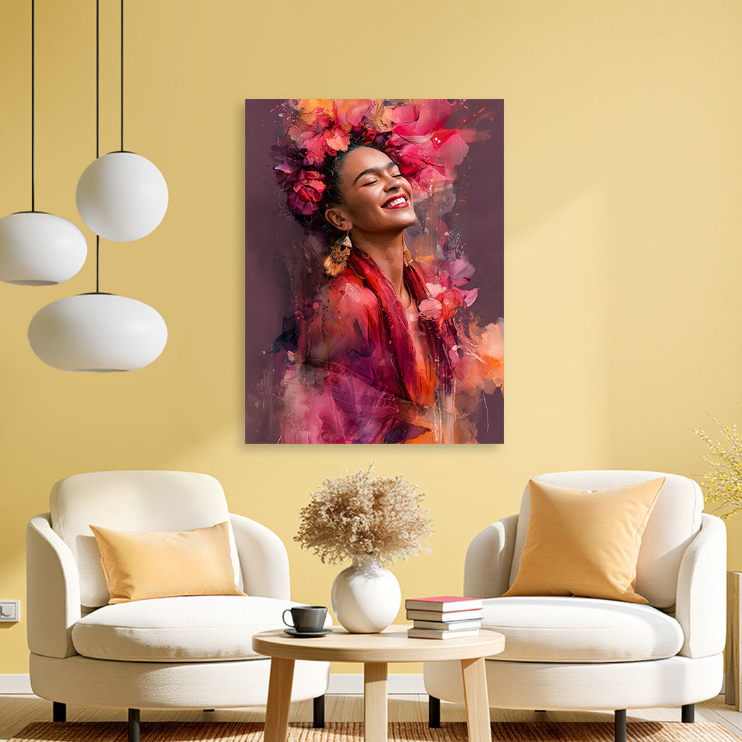 Frida Kahlo Blütenzauber Alu Dibond Wandbild