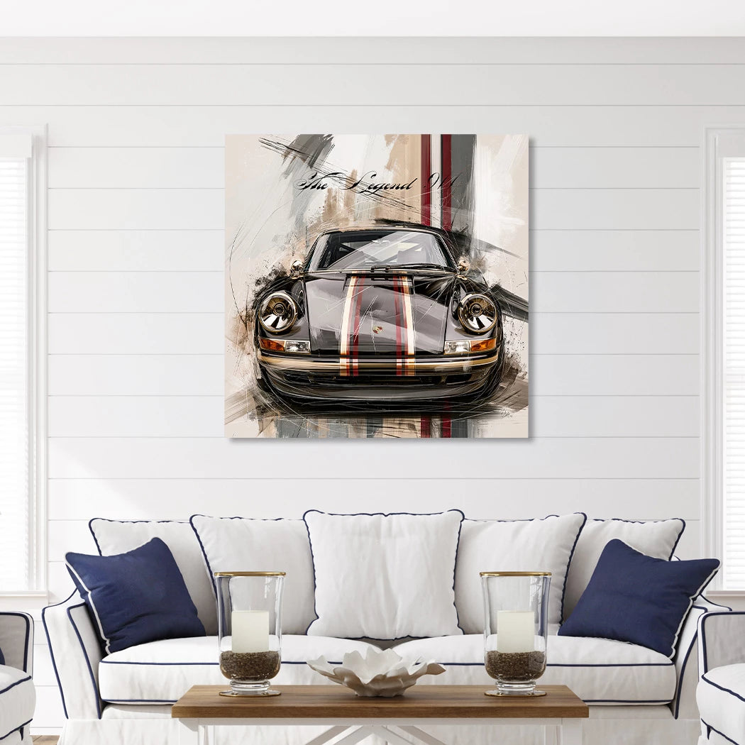 Porsche 911 Black Line Alu Dibond Wandbild