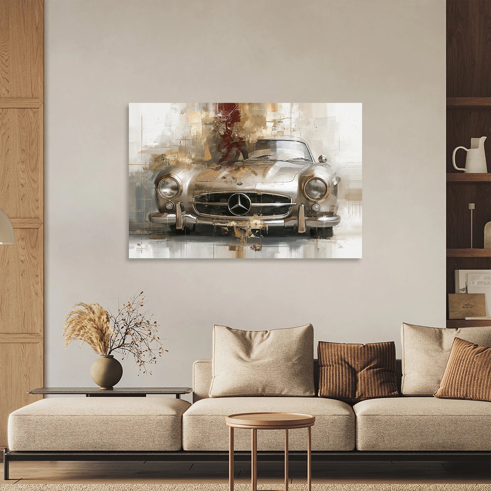 Mercedes 300SL Legende Aluminiumbild gebürstet