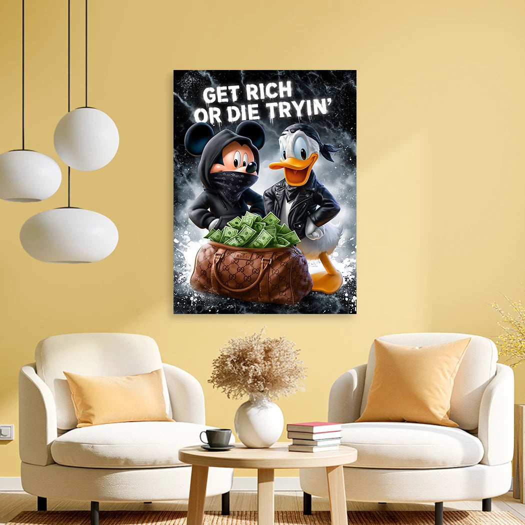 Micky Donald Gang Alu Dibond Wandbild