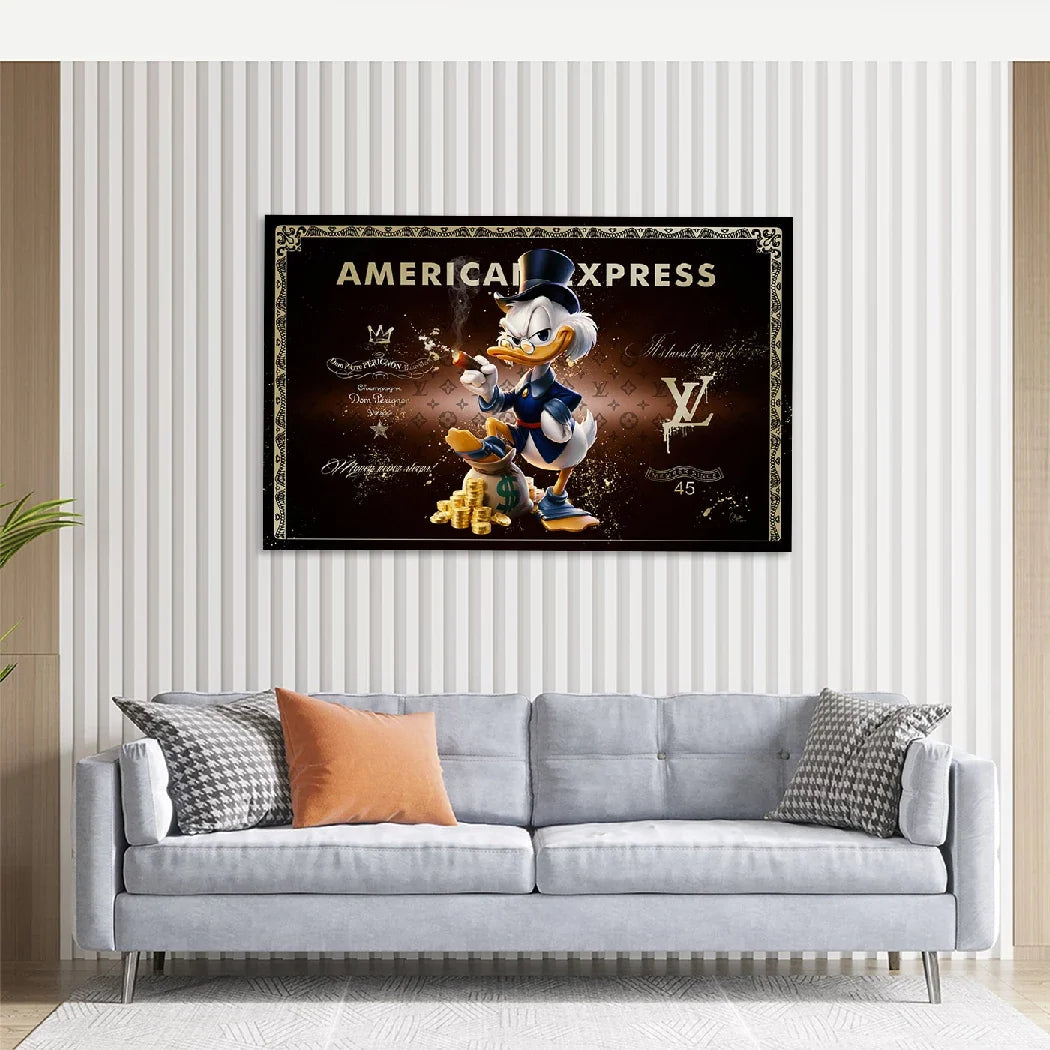 Dagobert Duck Money Power AluDibond Wandbild