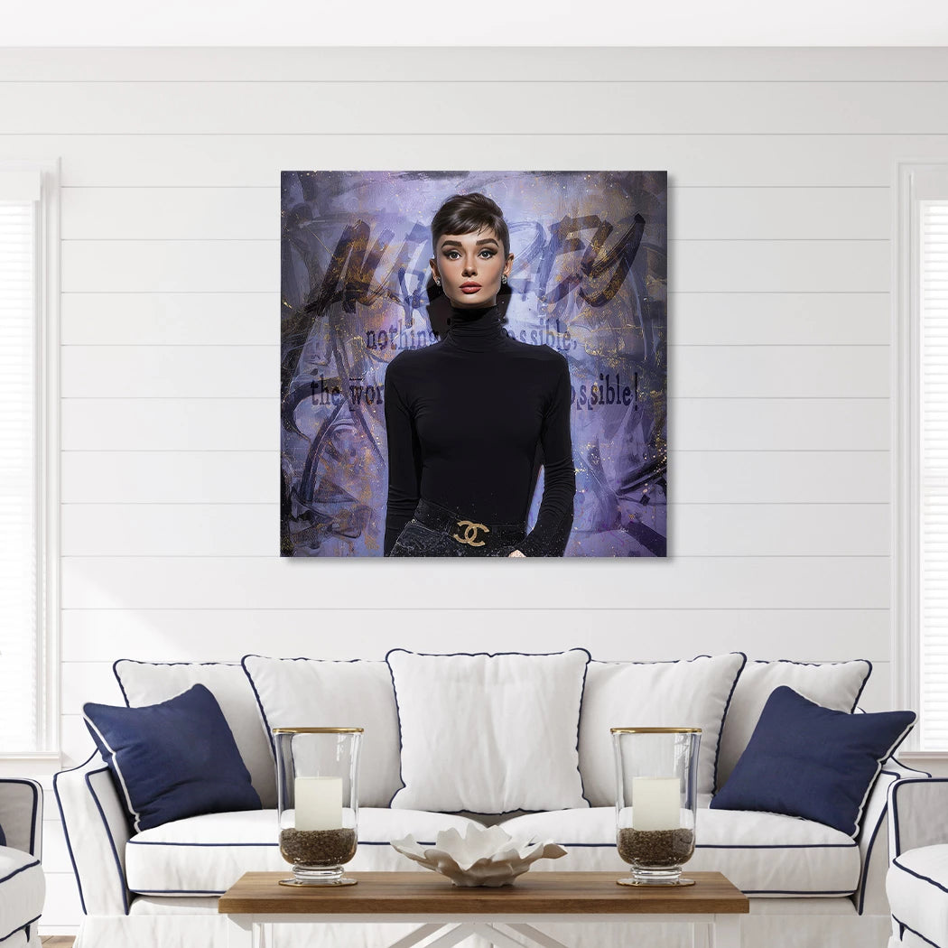 Audrey Hepburn Impossible Alu Dibond Wandbild