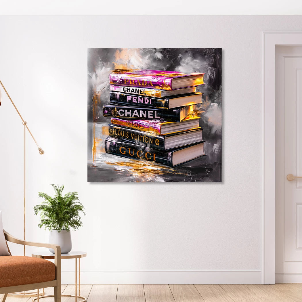 Fashion Bücher Alu Dibond Wandbild