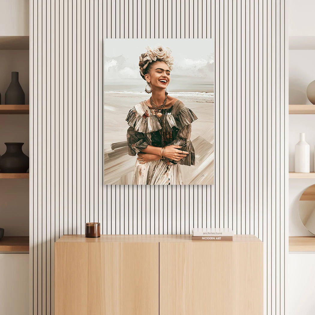 Frida Lebensfreude Aluminiumbild gebürstet