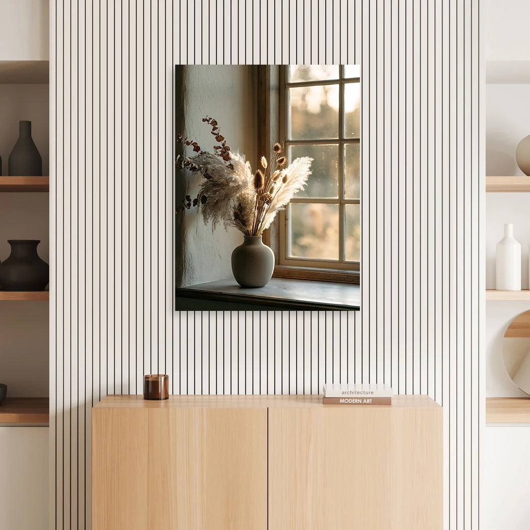 Pampas Fensterlicht Aluminiumbild gebürstet