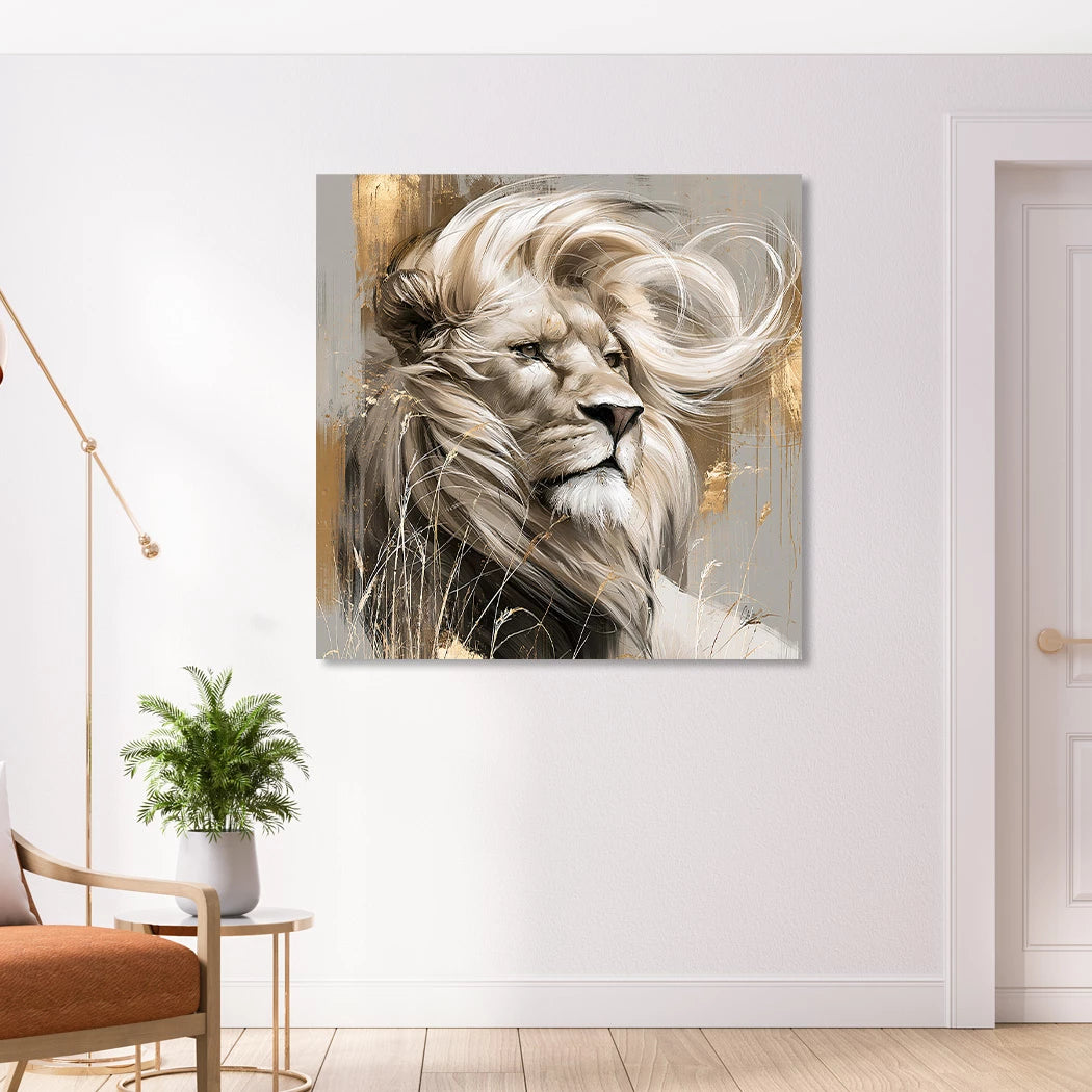 Silent Lion Alu Dibond Wandbild