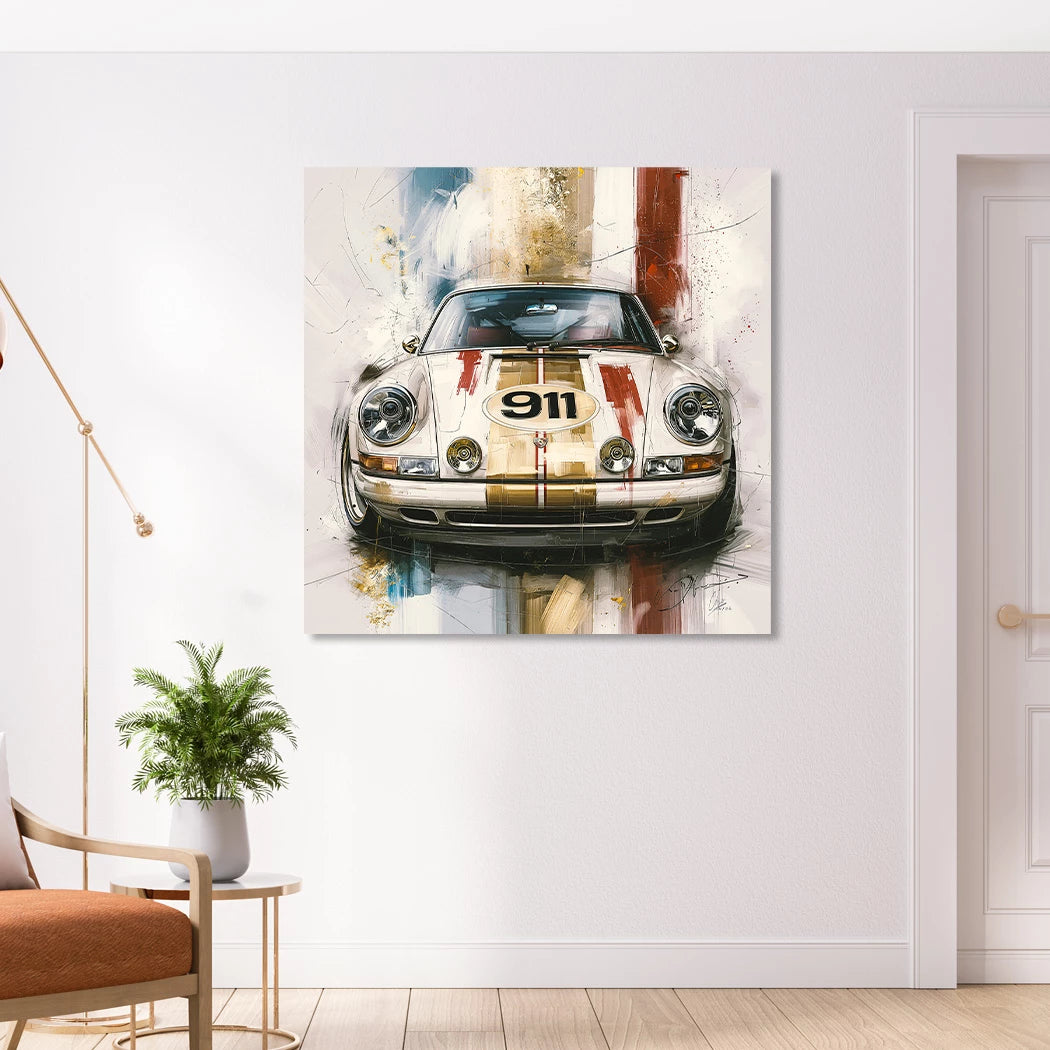 Porsche 911 Racing Alu Dibond Wandbild